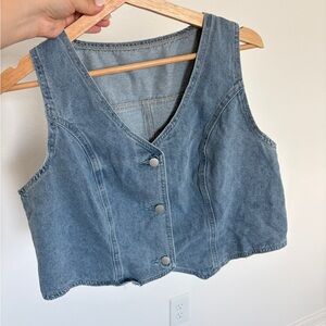 Blue Denim Crop Top